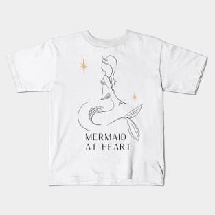 mermaid at heart illustration design ocean theme Kids T-Shirt